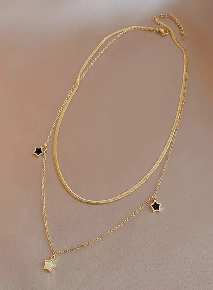 Star Drop Necklace with Lobster Clasp Closure