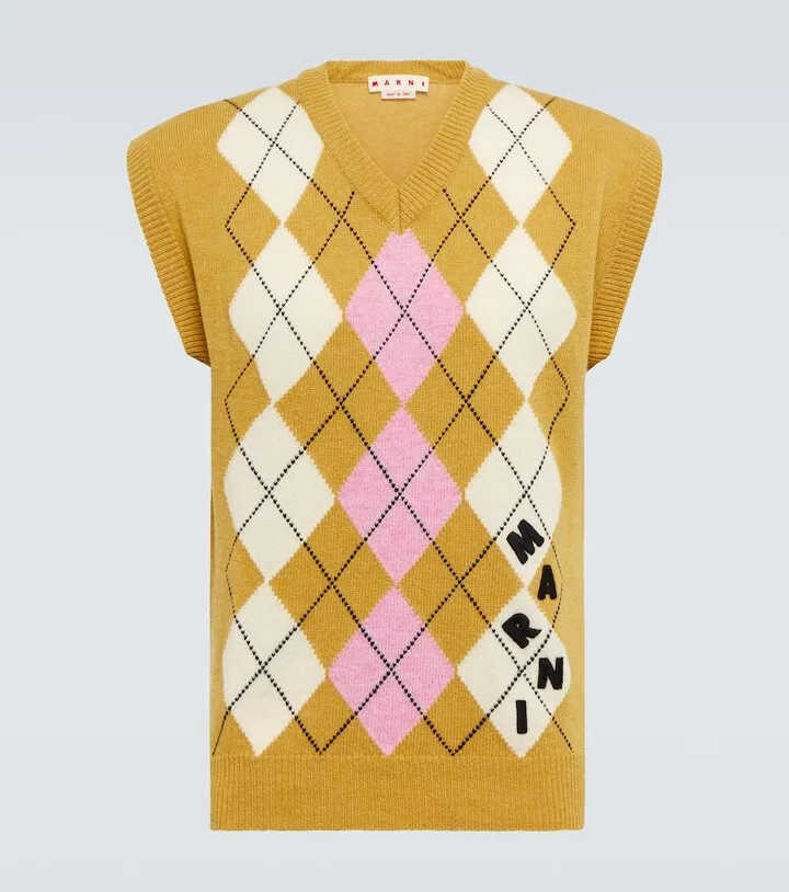 Argyle virgin wool vest