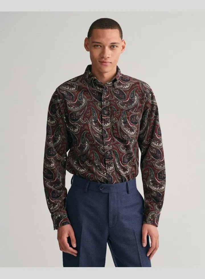 Regular Fit Paisley Corduroy Shirt
