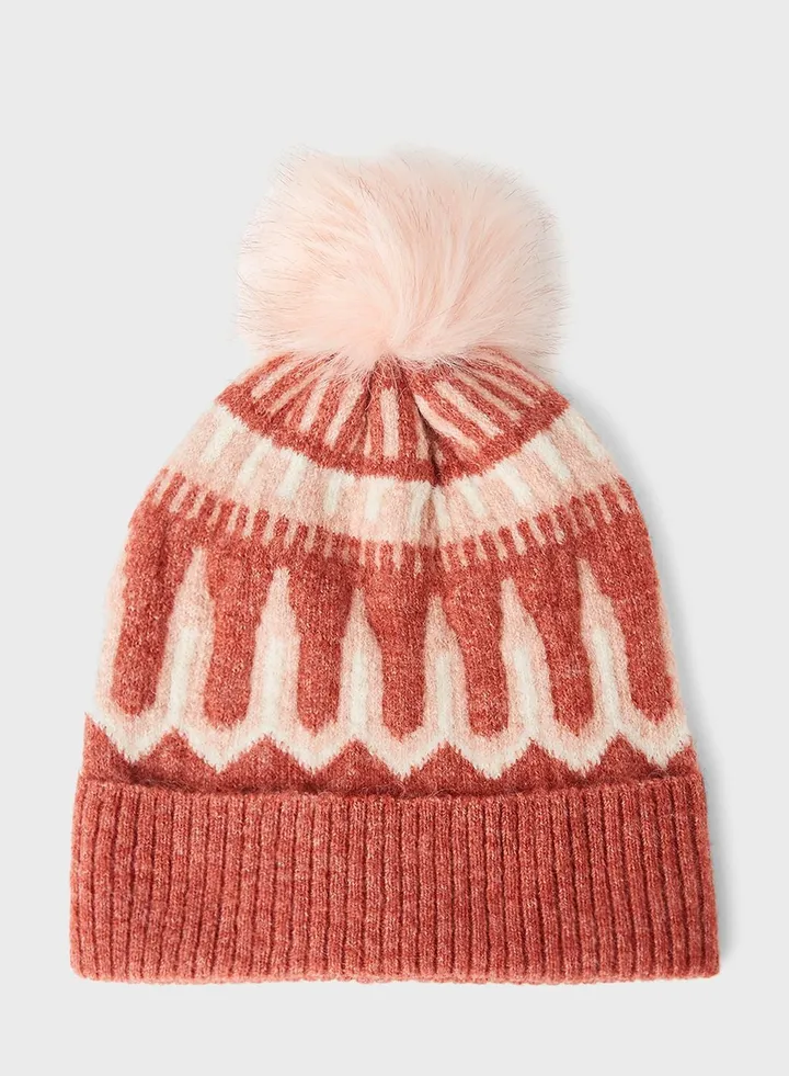 Pom-Pom Detail Beanie