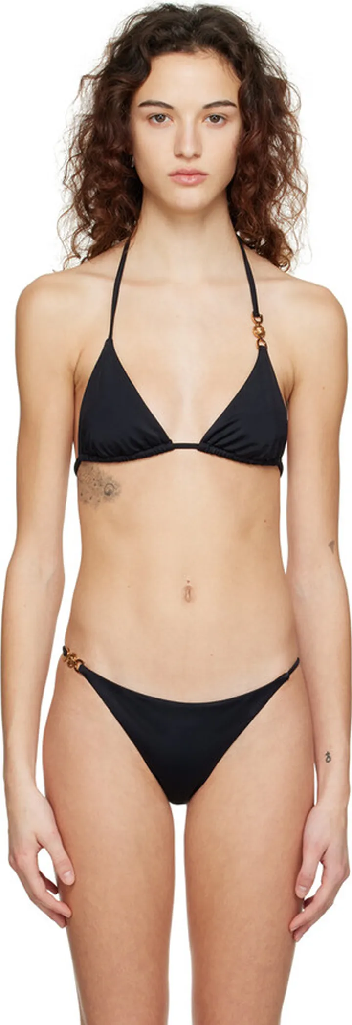 Versace Underwear Black Medusa Bikini Top