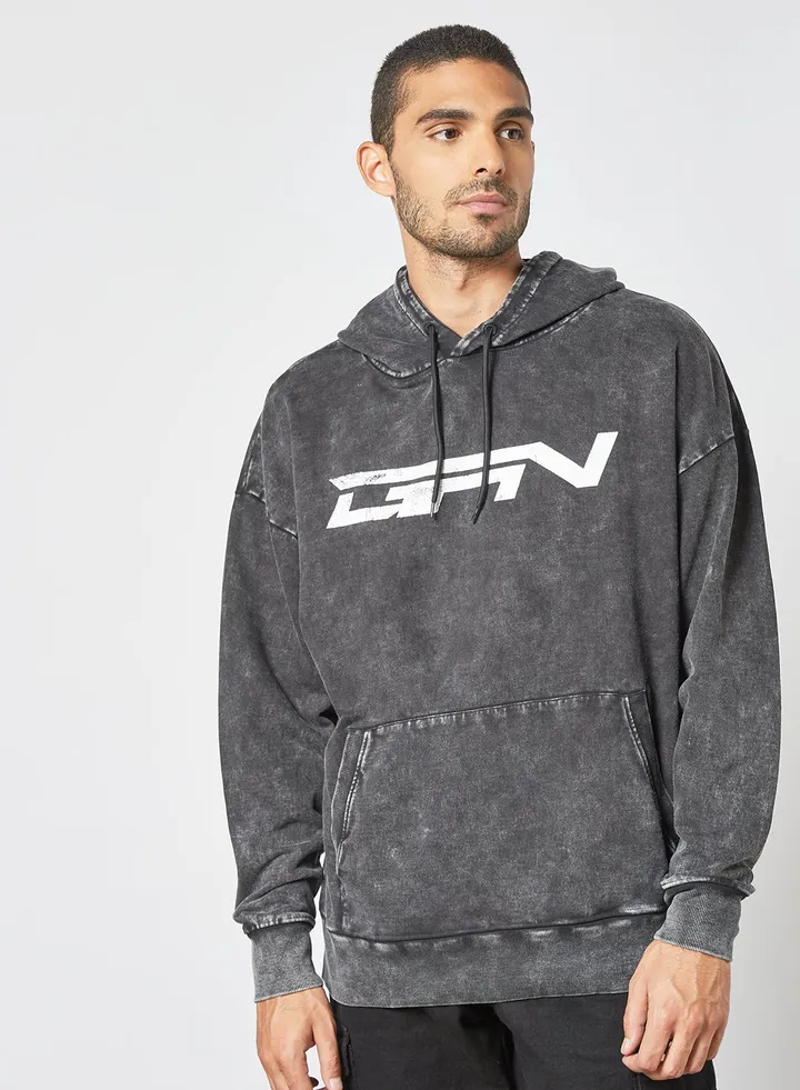 Acid Wash Oversized Hoodie