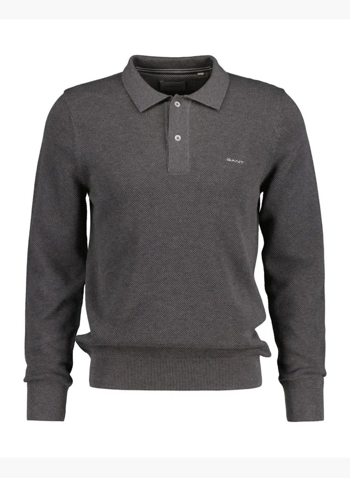 Cotton Pique Polo Sweater
