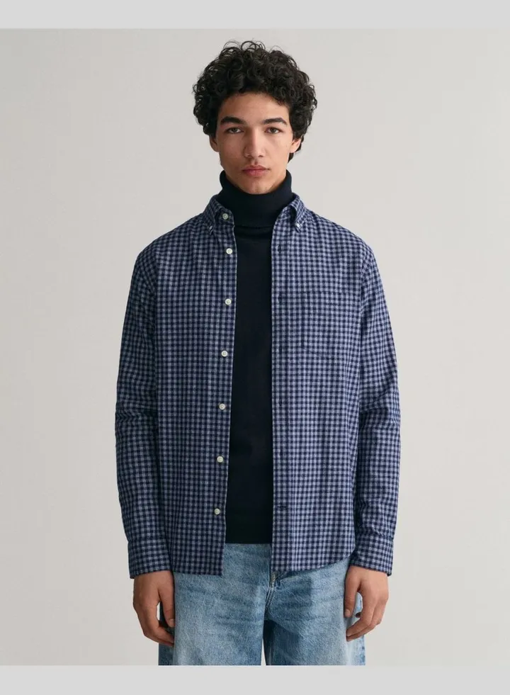 Regular Fit Jaspe Yarn Gingham Shirt