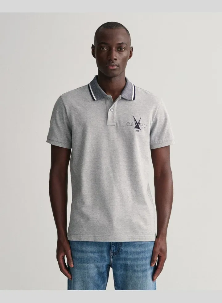 GANT Sail Graphic Pique Polo Shirt