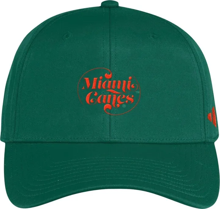 Men's adidas Green Miami Hurricanes Slouch Adjustable Hat