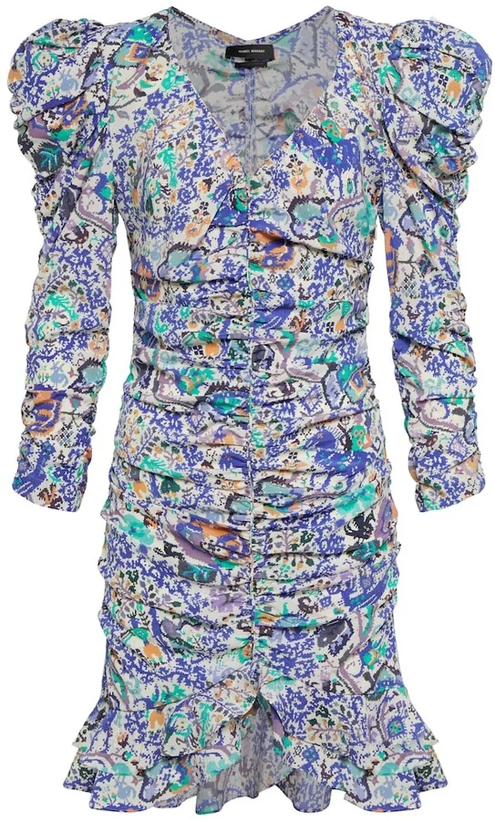 Bireya printed silk-blend minidress