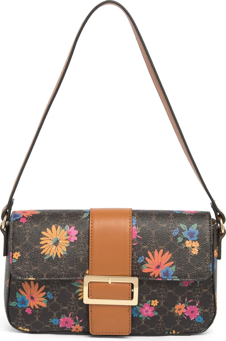 Fiona Logo Flap Baguette Bag