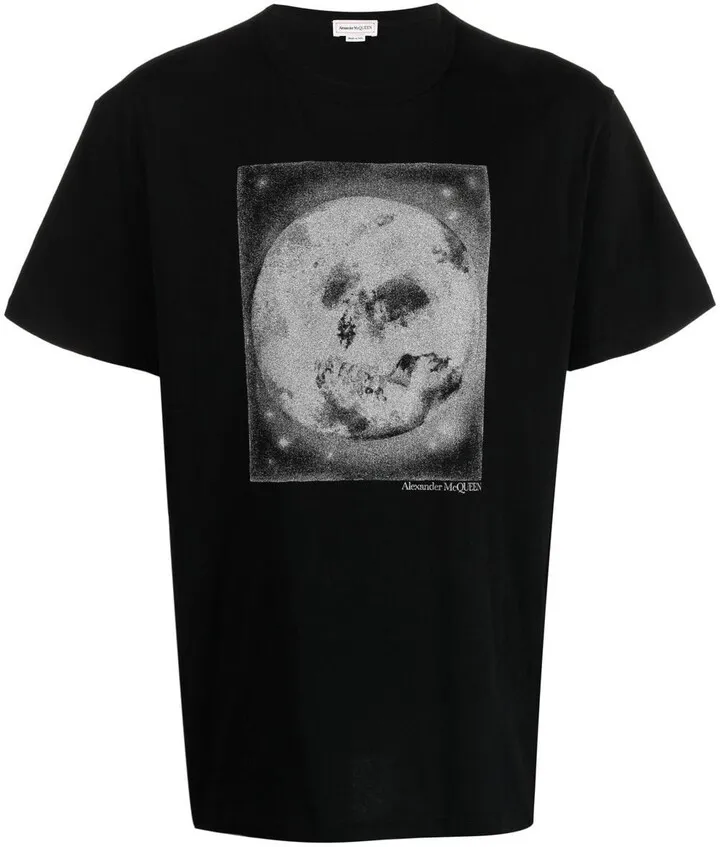 moon-print cotton T-shirt