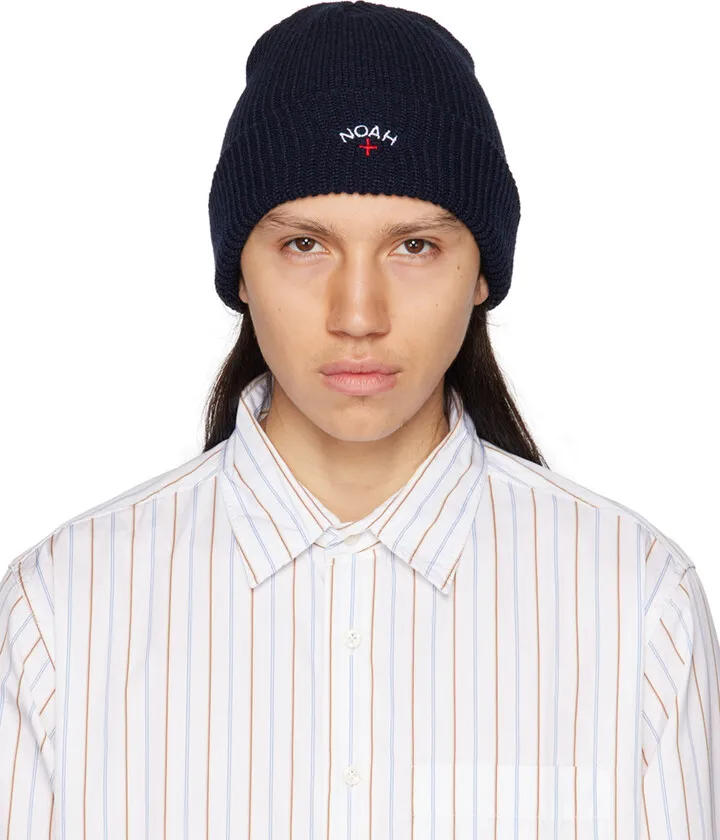 Noah Navy Core Logo Beanie