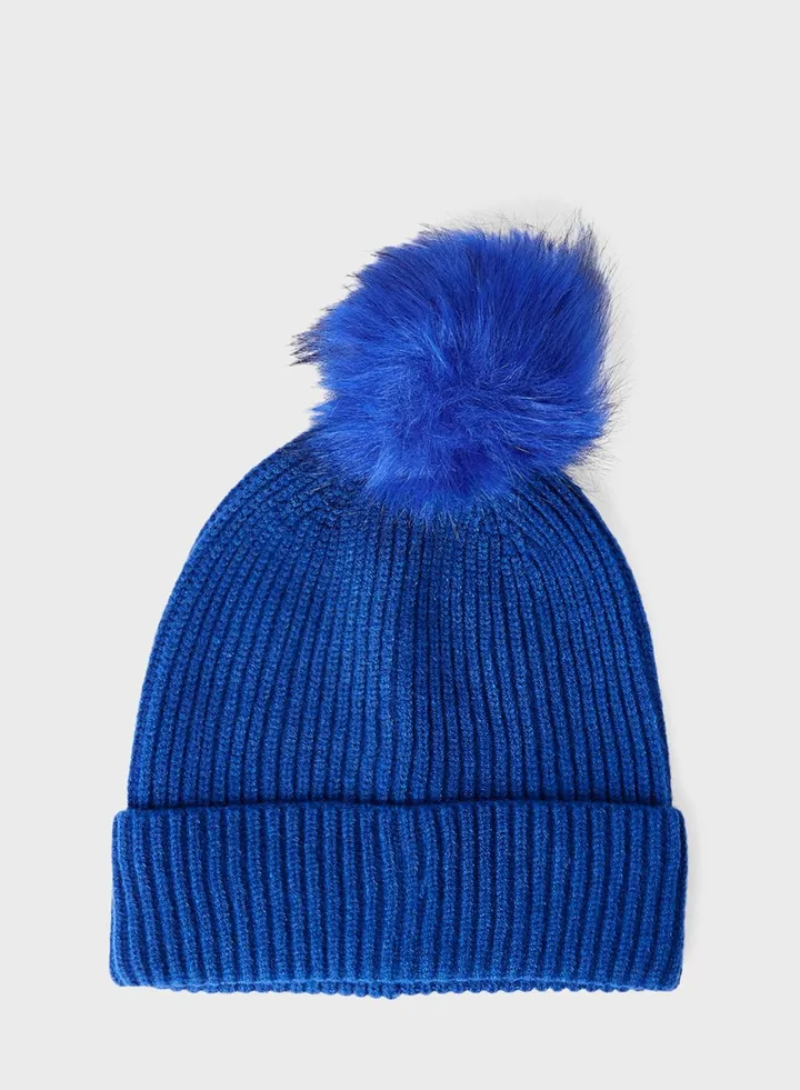 Pom-Pom Detail Beanie