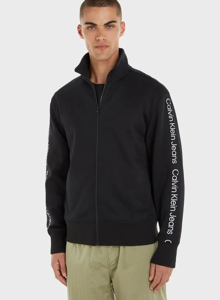 Logo Tape Zippered Hoodie