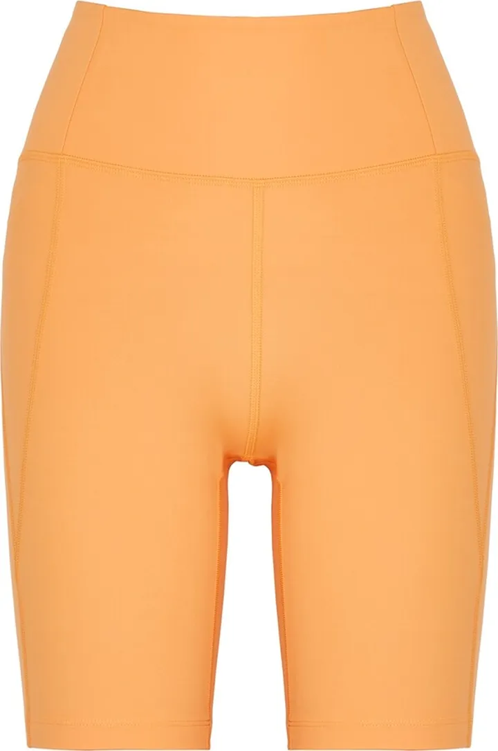 Girlfriend Collective High-Rise Bike Orange Shorts