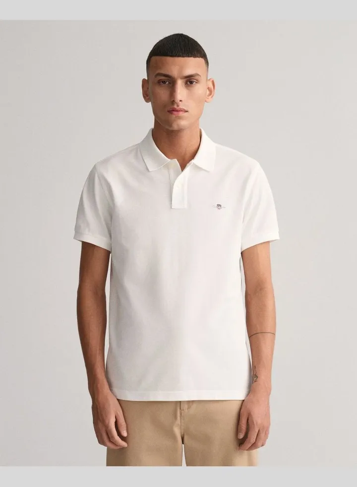 Slim Fit Shield Pique Polo Shirt