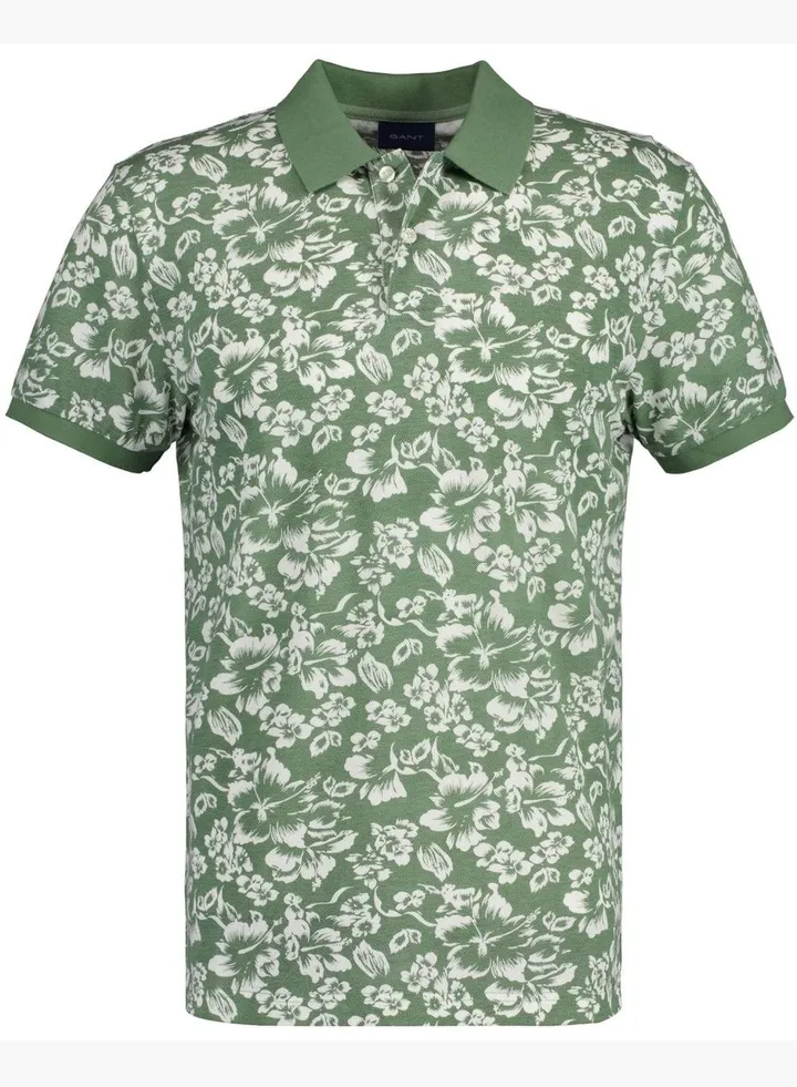 Gant Floral Print Pique Polo Shirt