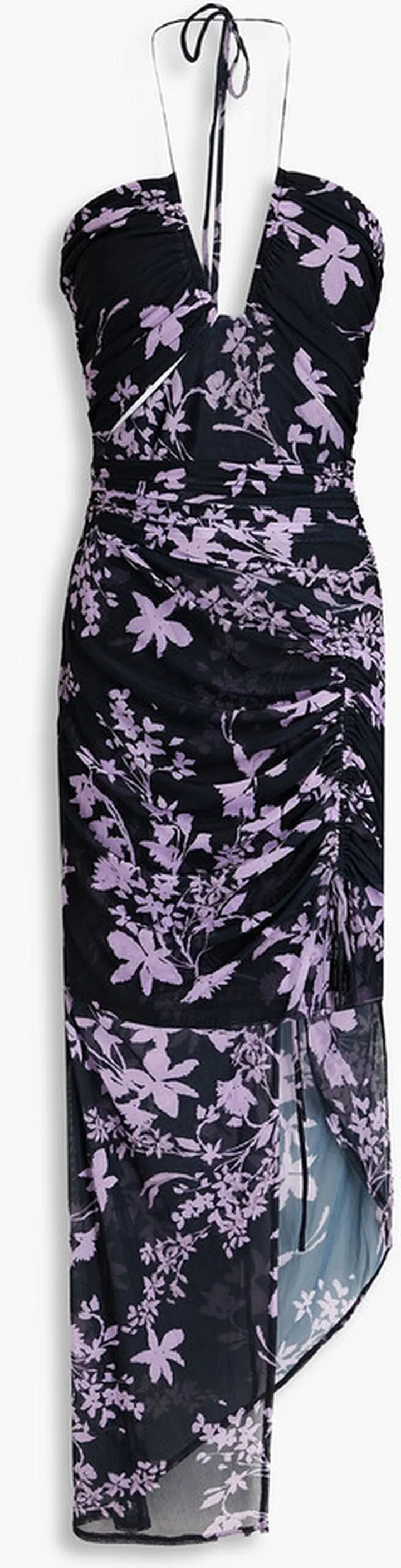 Maeve off-the-shoulder floral-print stretch-mesh midi dress