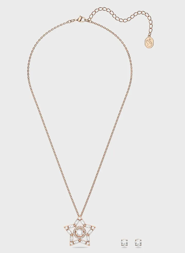 Stella Rhinestone Star Pendant Necklace With Studs