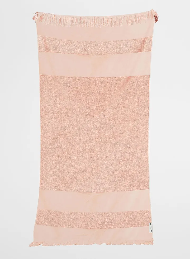 Summer Stripe Salmon Turkish Beach Towel