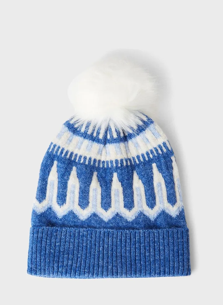 Pom-Pom Detail Beanie