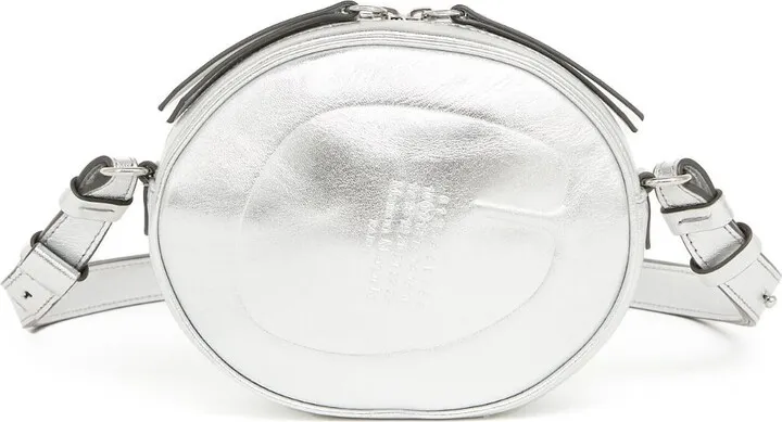 Debossed-Logo Leather Shoulder Bag