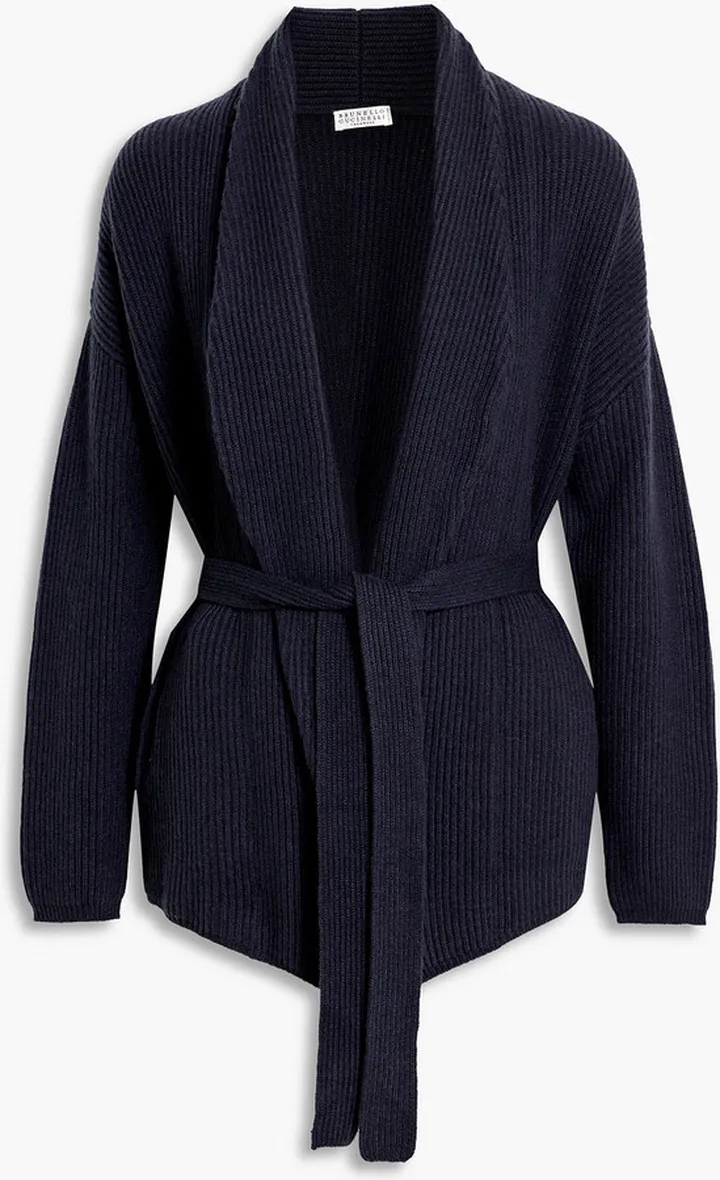 Ribbed cashmere cardigan