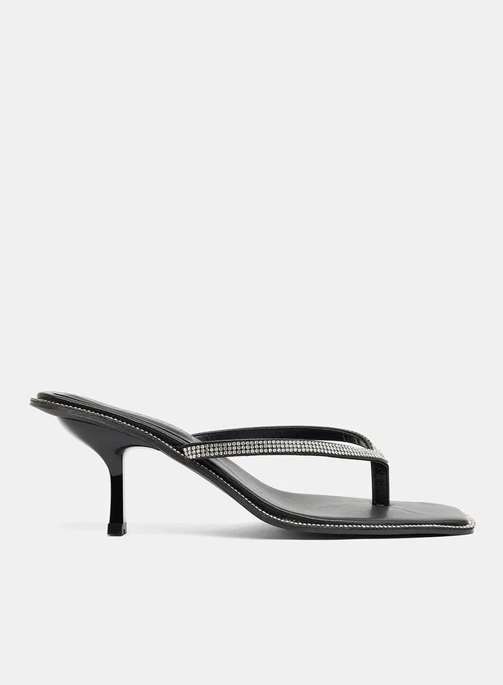Diamante Kitten Heel Sandals