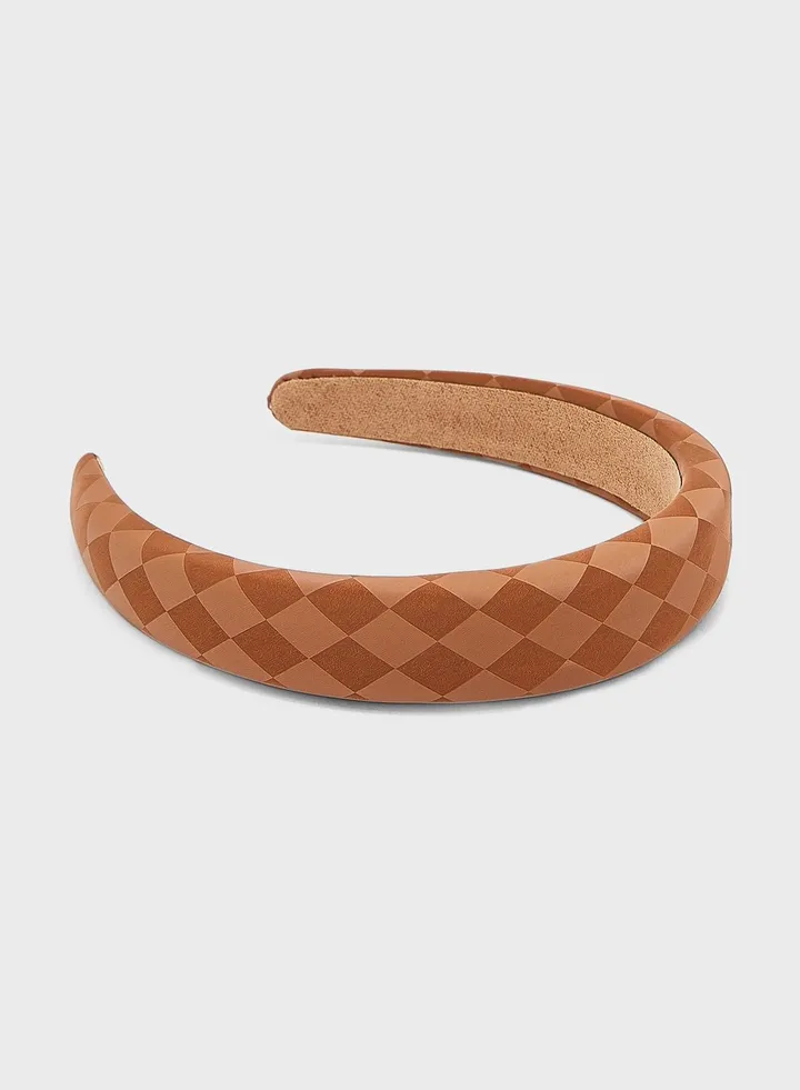 Check Texture Padded Hairband