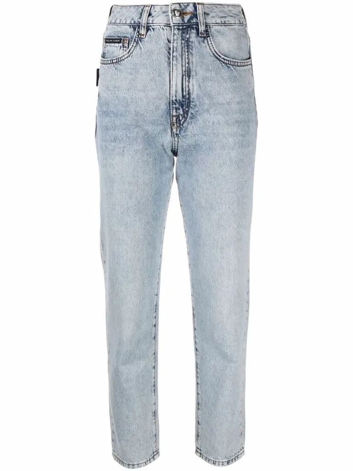Cropped High-Waist Bofriend Jeans