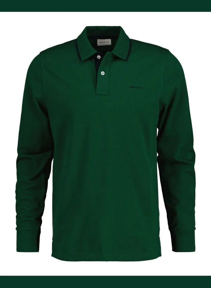 Pique Long Sleeve Polo Shirt