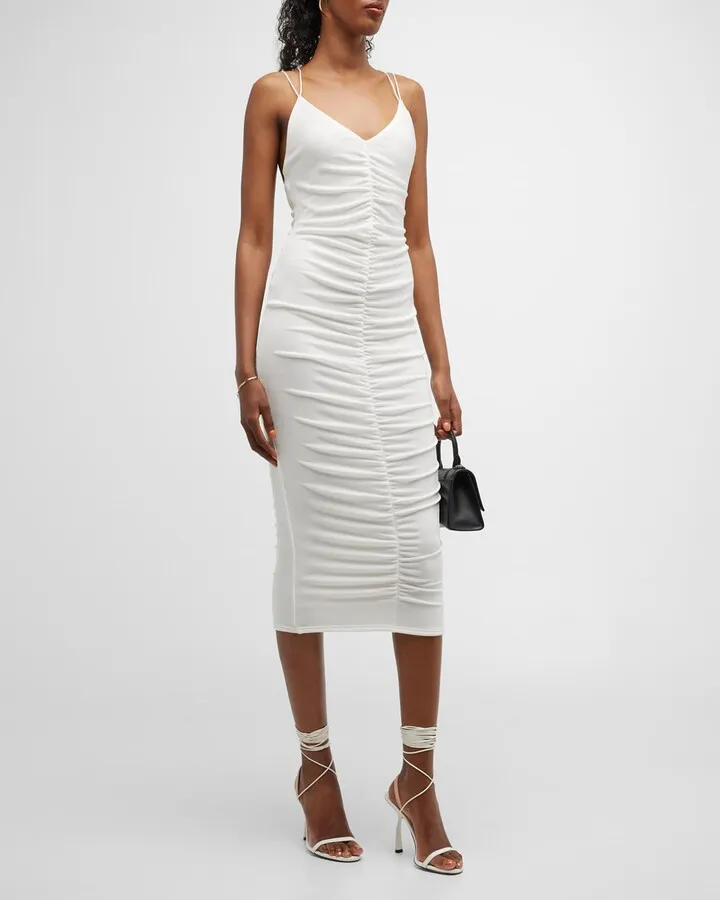 Ballor Ruched Midi Bodycon Dress