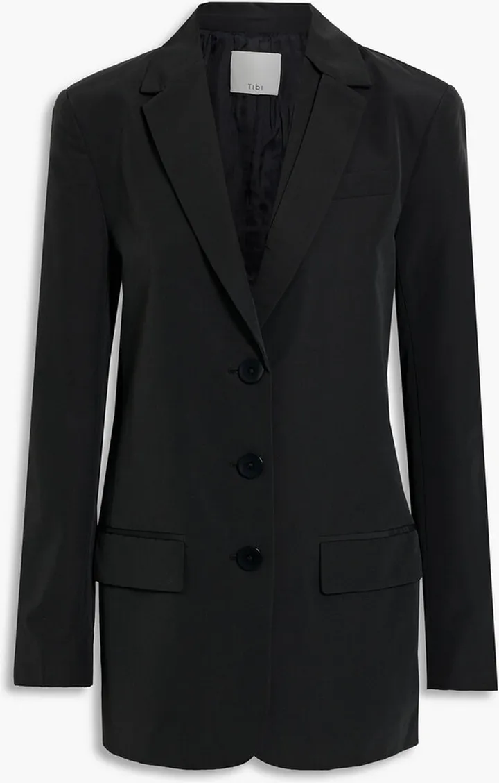 Cotton-blend faille blazer