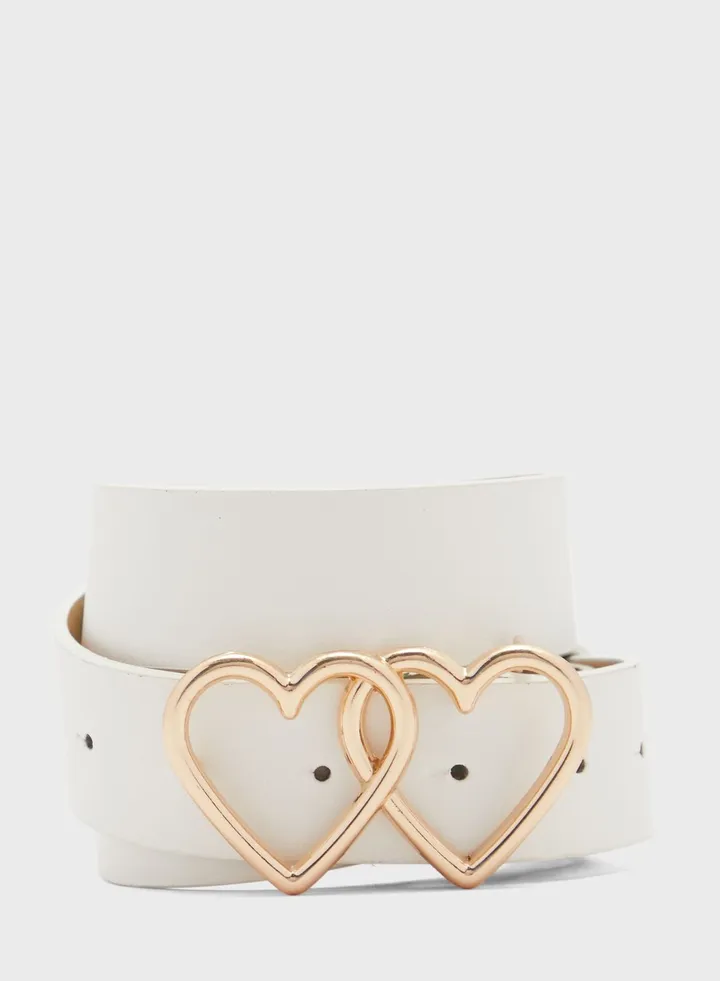 Double Heart Buckle Belt