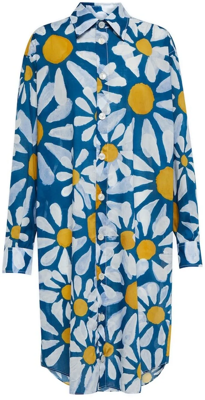 Floral cotton poplin shirt dress