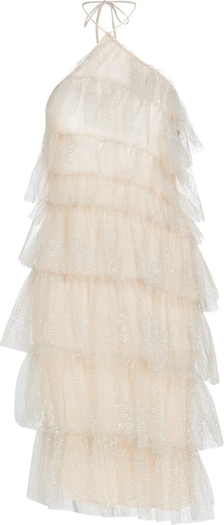 Sparkle Kai Tulle Halter Minidress