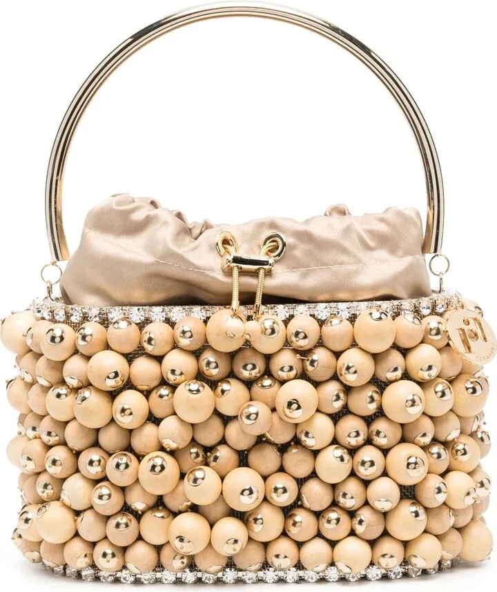 Bead-Embellishment Tote Bag