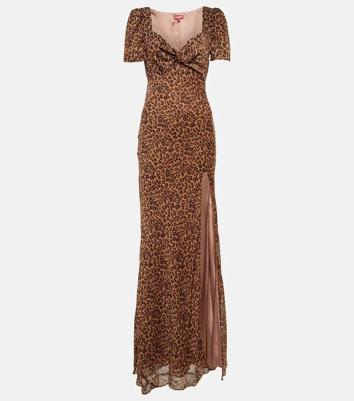 Lea leopard-print chiffon maxi dress