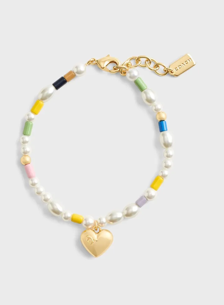 Pearl Heart Flex Bracelet