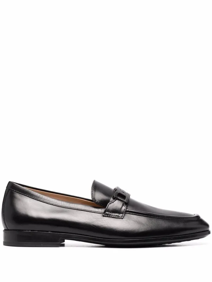 Logo-Plaque Leather Loafers