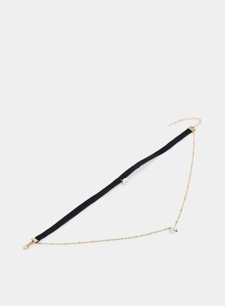 Faux Pearl Drop Necklace