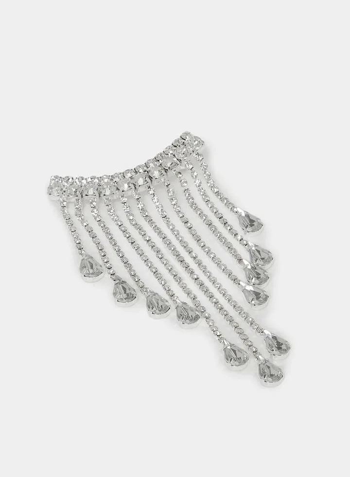 Faux Rhinestone Tassel Hair Clip