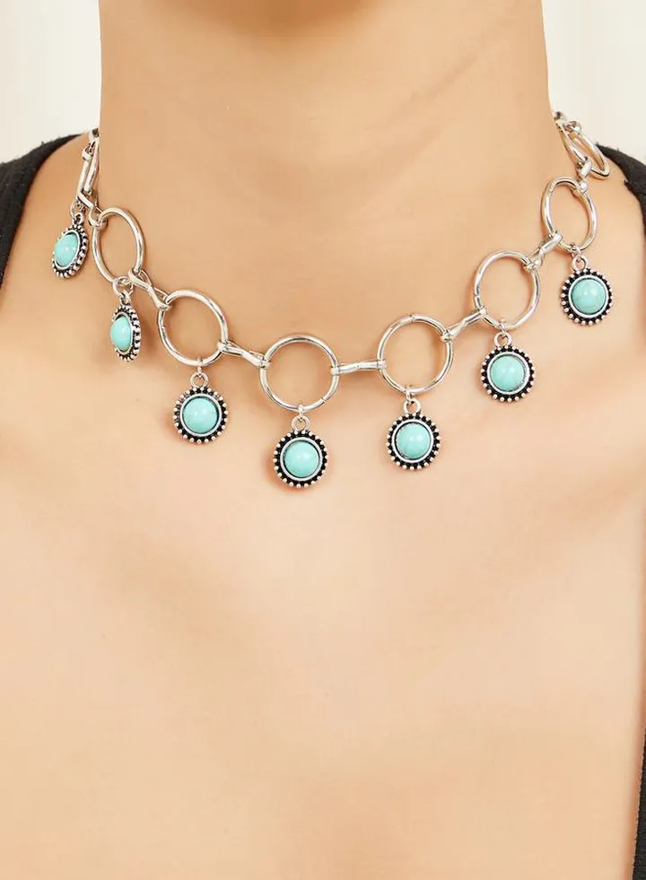 Vintage Drop Design Choker Necklace