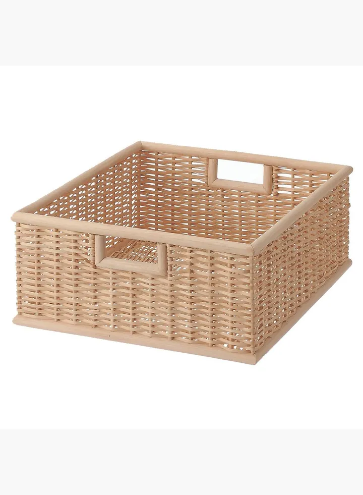Square Basket, W 35 x D 37 x H 16 cm, M, Natural