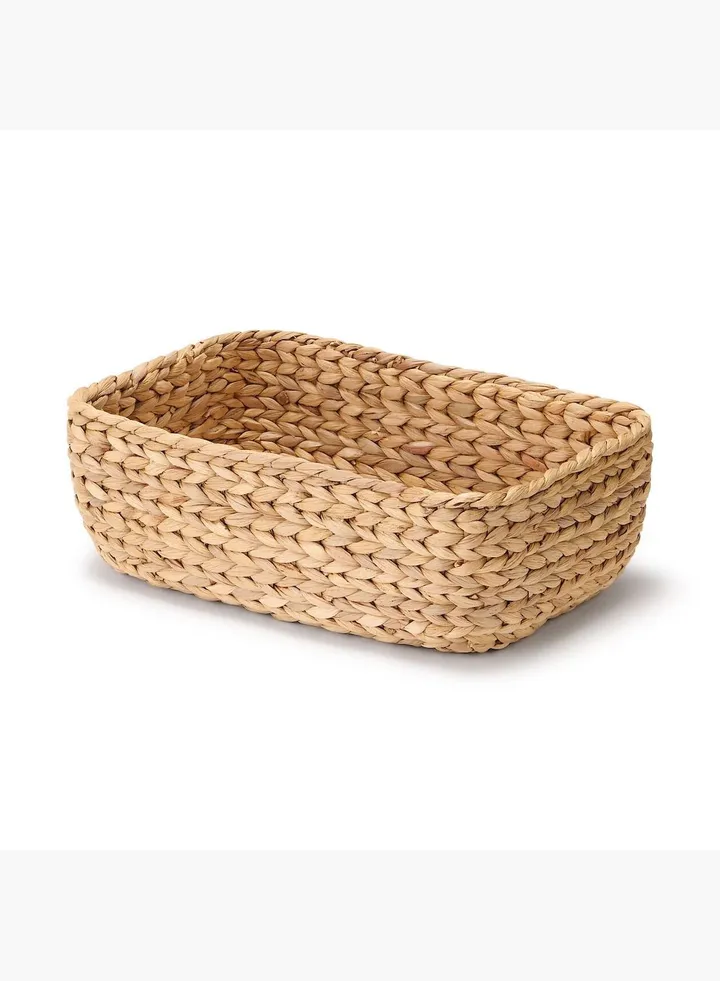 Water Hyacinth Rectangle Basket , W 34 x D 23 x H 12 cm