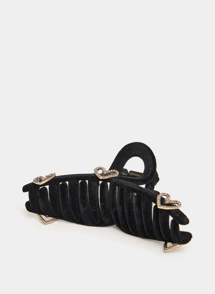 Heart Embellishment Hair Claw