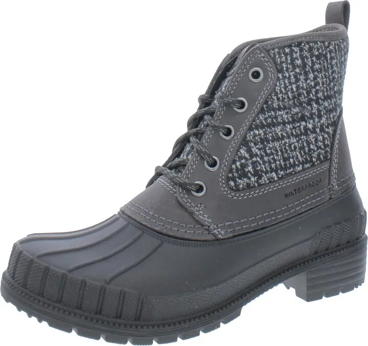 Sienna Mid Womens Plaid Ankle Combat & Lace-up Boots