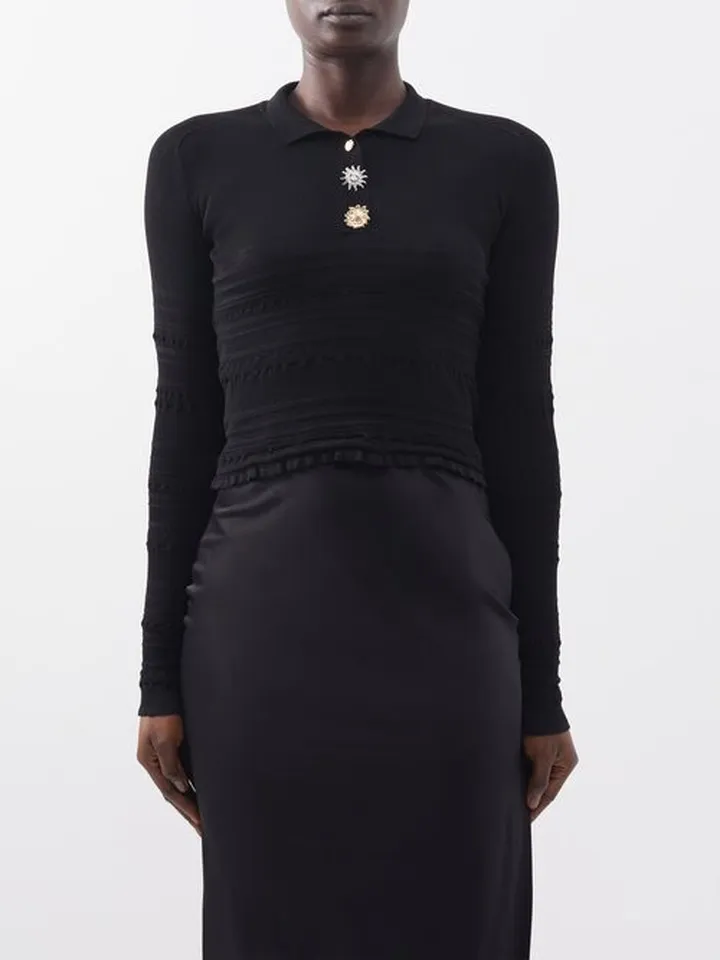 Aouro Ribbed-jersey Polo Shirt