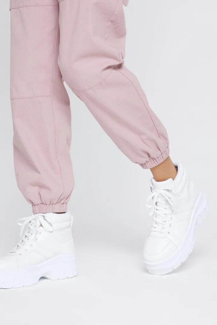 Nasty Gal Womens Lace Up Chunky Boot Sneakers