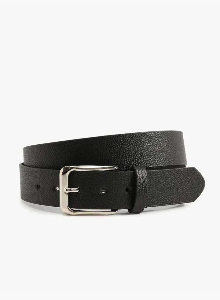 Faux Leather Buckle Detail Belt