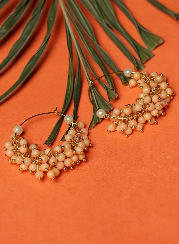 Gold-Plated Pearls Half Hoop Earrings