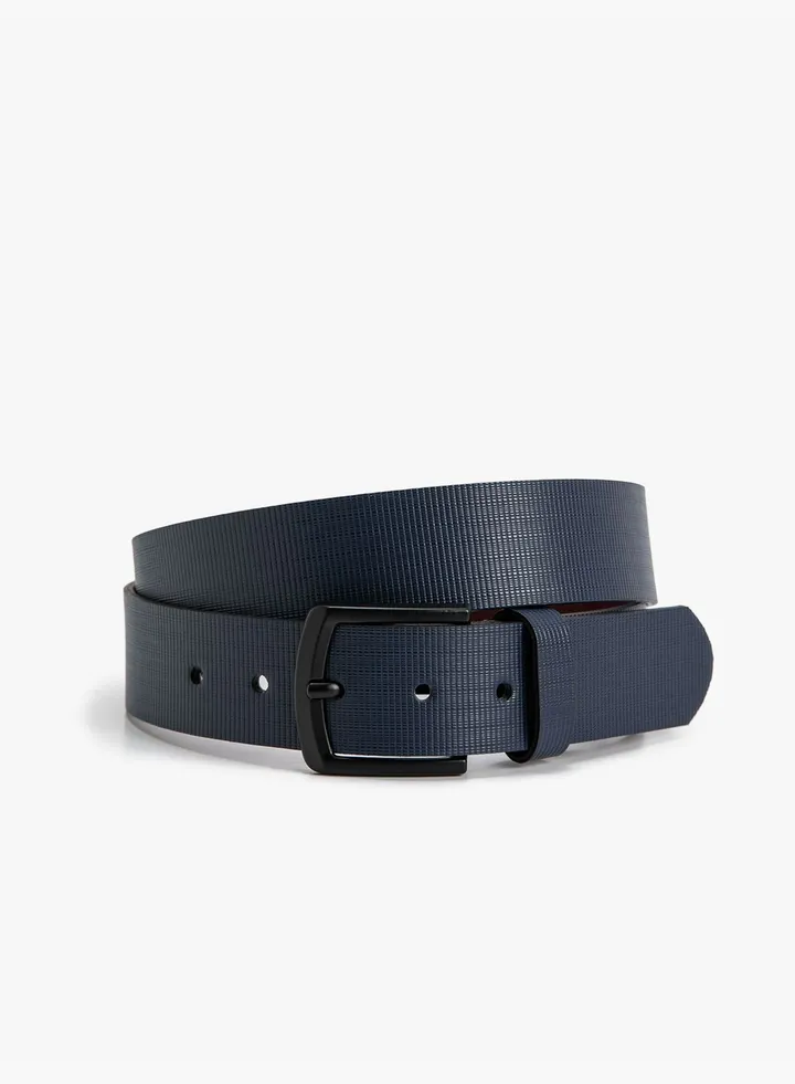 Metal Buckle Detail Faux Leather Belt
